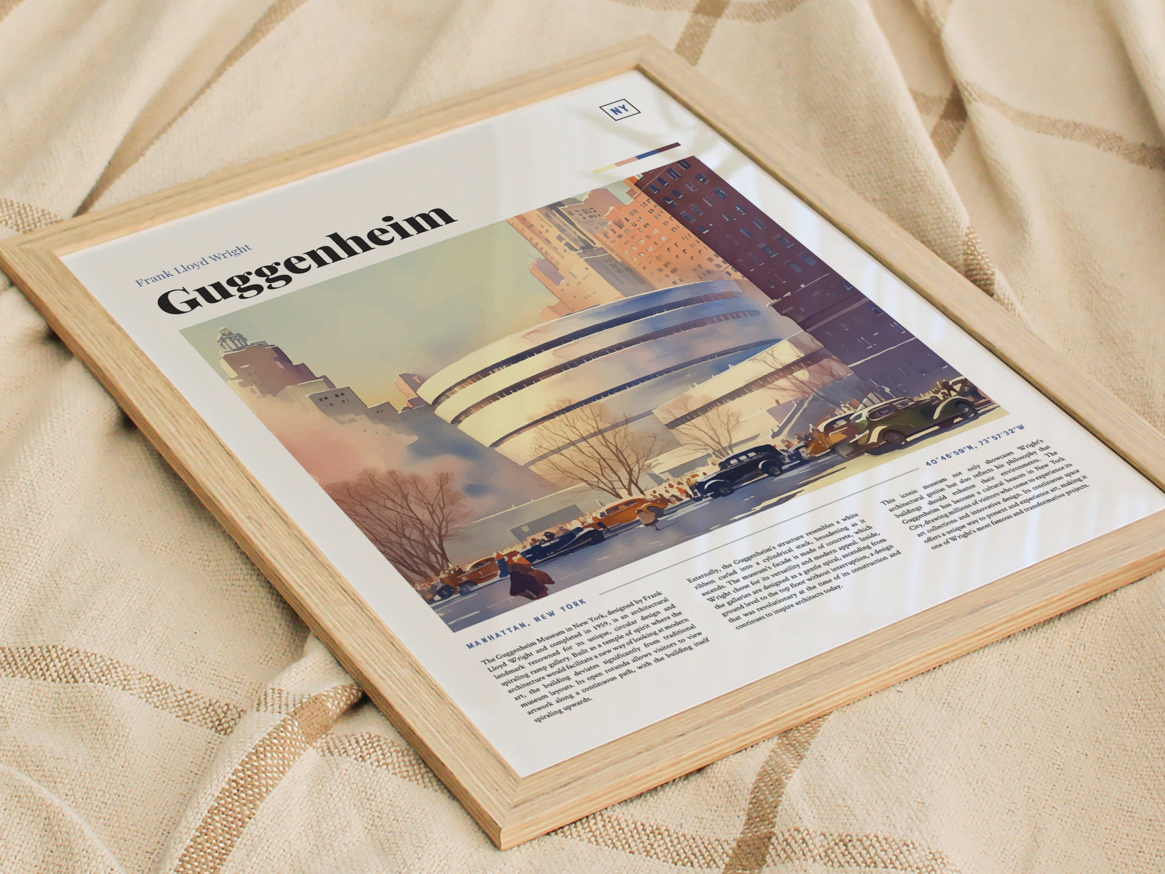 Guggenheim Museum Architecture Poster | Frank Lloyd Wright Wall