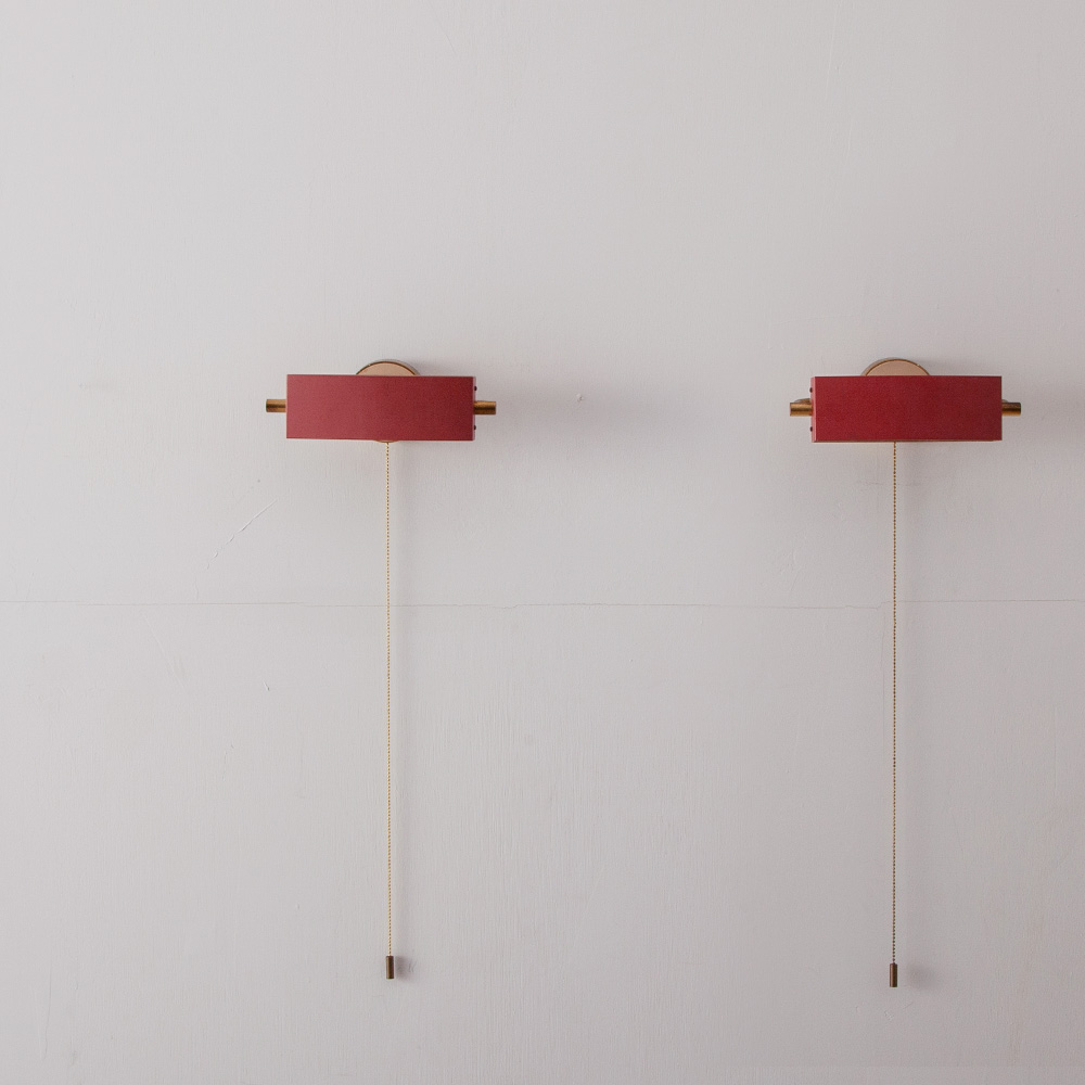 stoop | Vintage Brass Pull Code Wall Light by Jacques Biny for