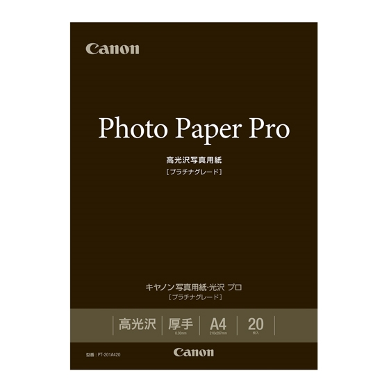写真用紙・光沢プロ [プラチナグレード] A4 20枚 〔PT-201A420〕:用紙