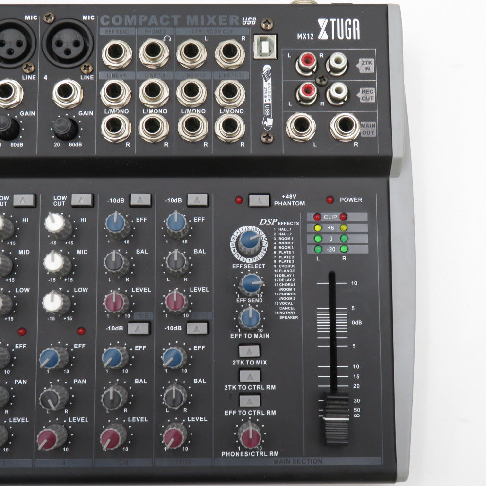 音響機材 Xtuga オーディオミキサー 12チャンネル MX12 ｜コンプオフ