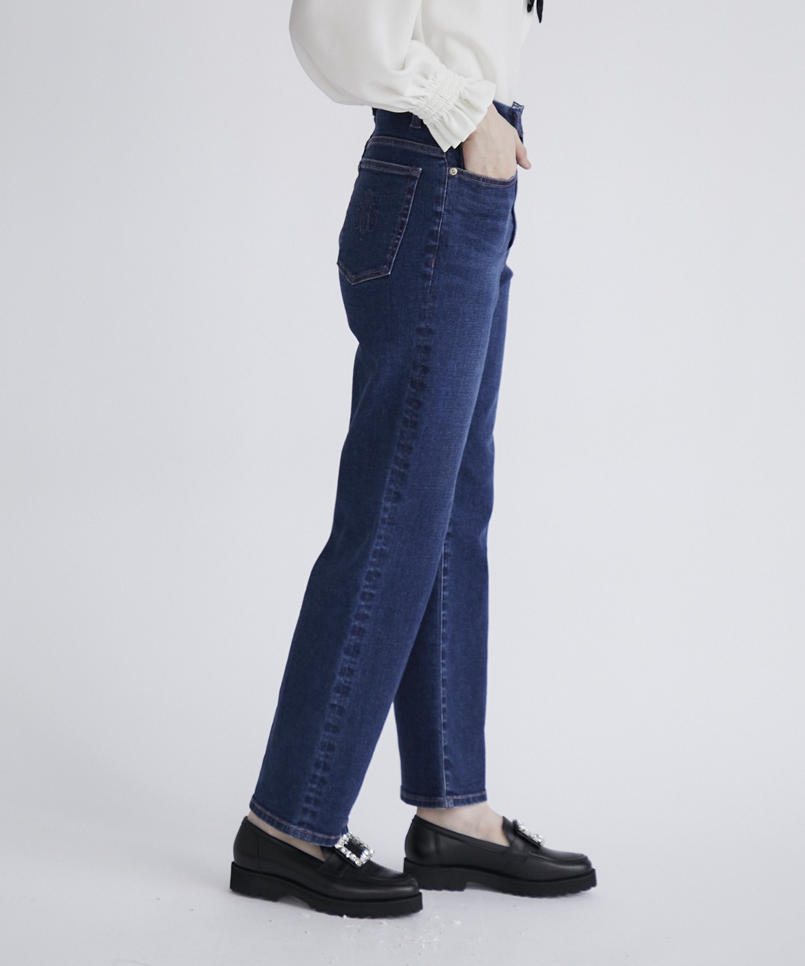 Maglie Jeans》ハイウエストセミワイドジーンズ｜Maglie le cassetto