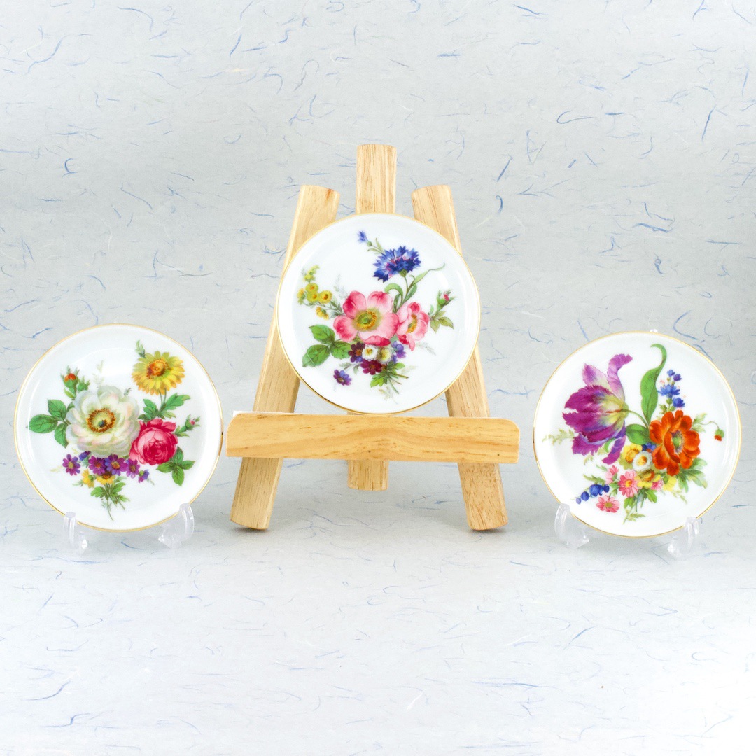 ドイツ フェルステンベルグ（FURSTENBERG） 絵皿 花絵 3枚セット