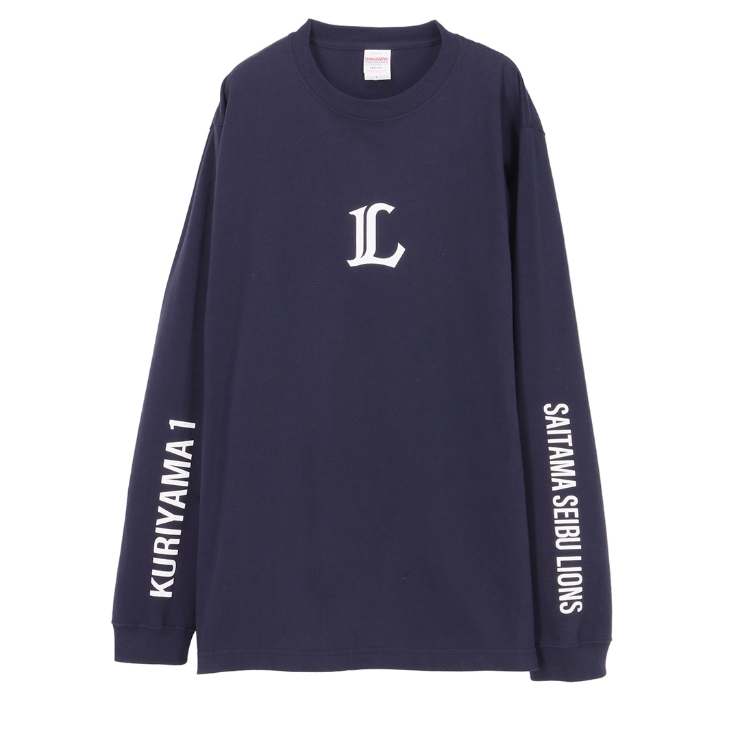 プレイヤーズロングスリーブTシャツ #1 栗山 巧(ネイビー)(M): Tシャツ