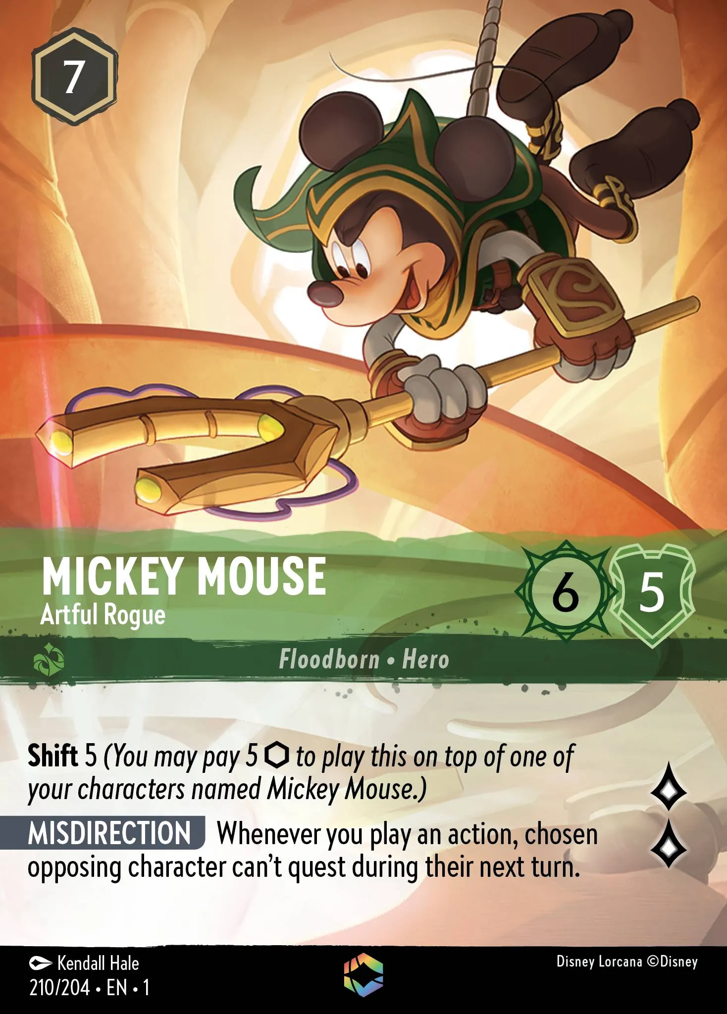 D23-007 Mickey Mouse - Playful Sorcerer Lorcana Card | Disney Lorcana