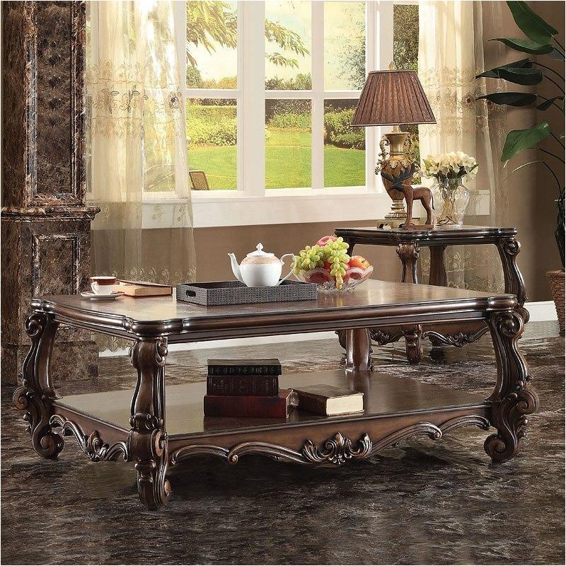 82120 Acme Furniture Dark Brown Coffee Table - Cherry Oak