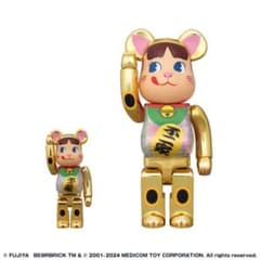 BE@RBRICK 招き猫 ペコちゃん 金メッキ 100％ & 400％ - メルカリ