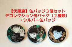 呪術廻戦【伏黒恵】デコレクション缶バッジ（2種類）、シルバー缶