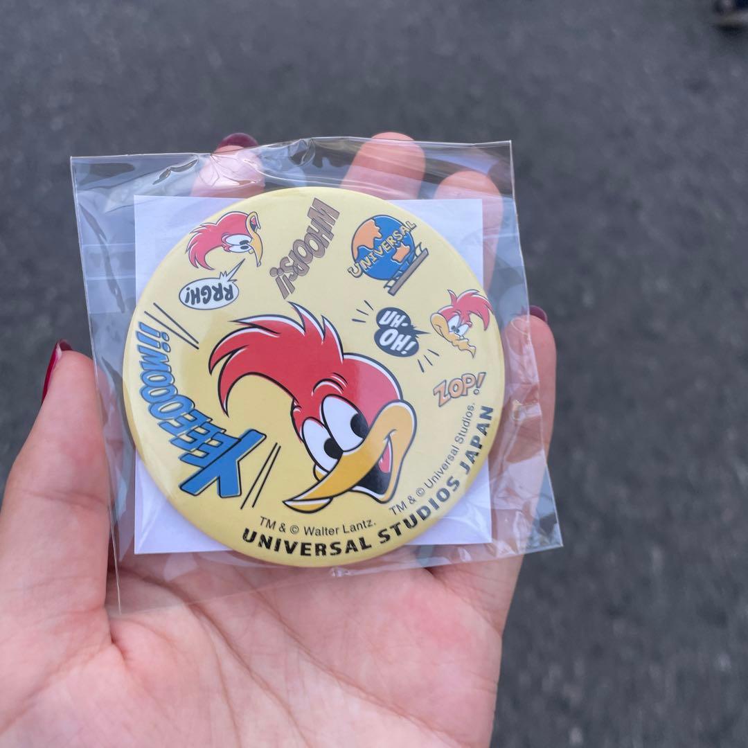 ウッディ・ウッドペッカー 缶バッジ ユニバーサル・スタジオ・ジャパン