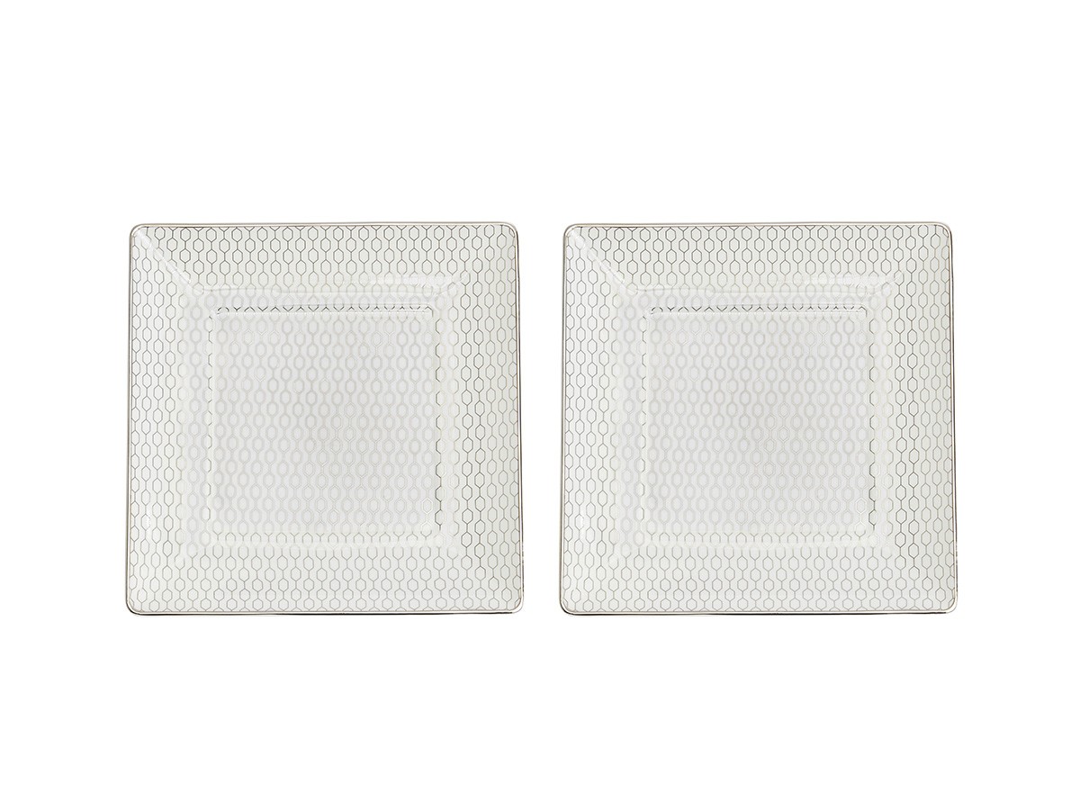 WEDGWOOD GIO PLATINUM SQUARE TRAY PAIR / ウェッジウッド ジオ