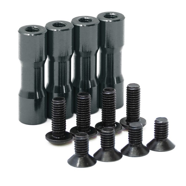 RDXサイドデッキ用ラウンドシェイプアルミポストセット(black/20mm